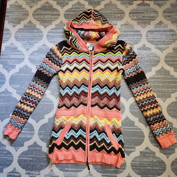 Missoni for Target Other - Missoni x Target Zig Zag Chevron Print Girl’s Hooded Zipper Sweater Size M